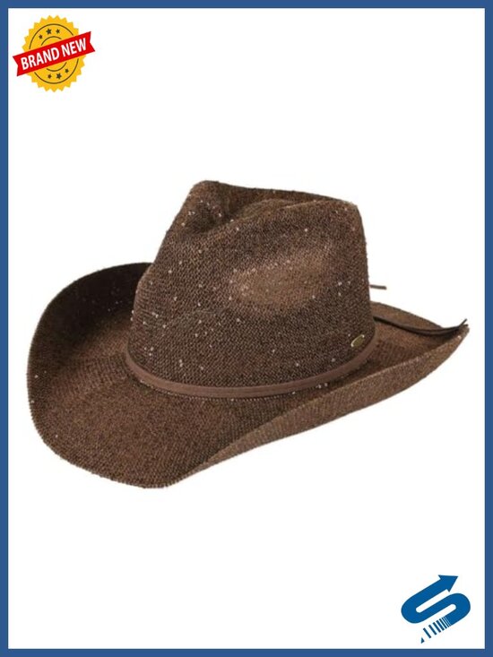 Sparkly Sequin Cowboy Hat with Suede String Trim